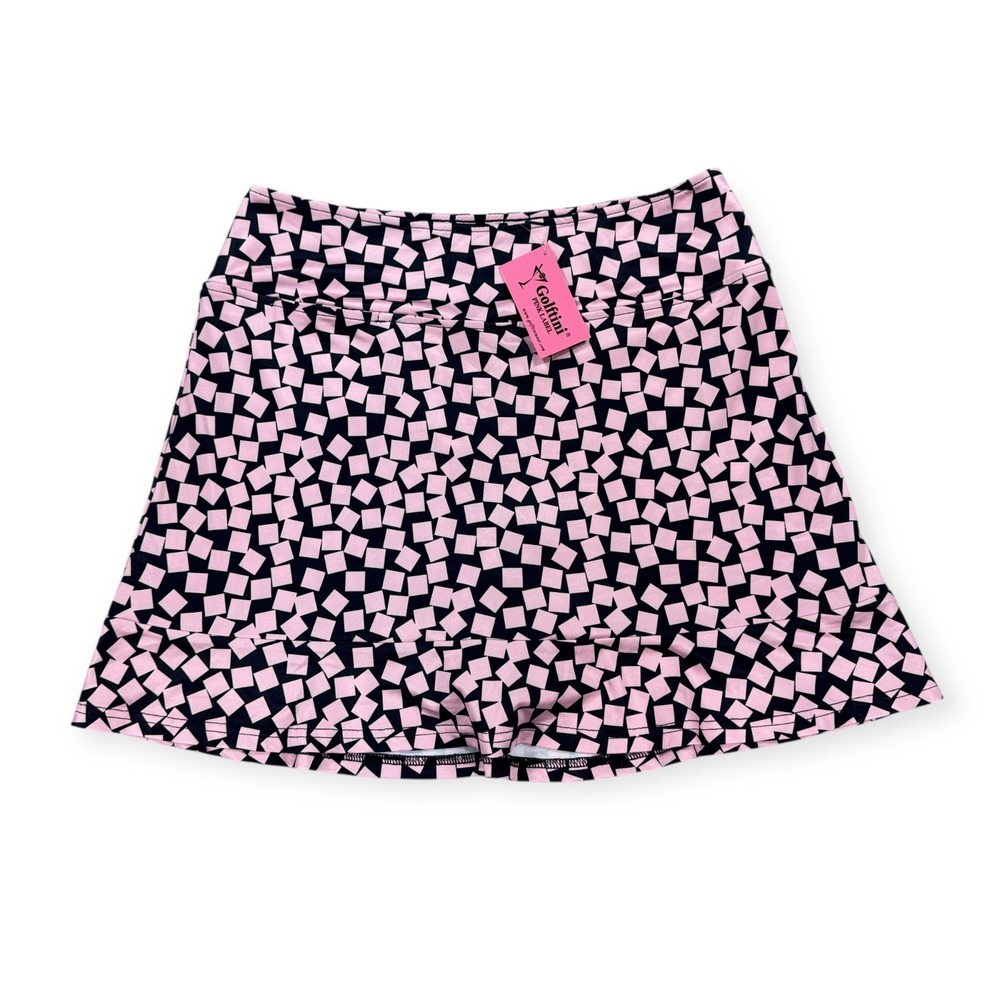 New Golftini Skort Womens Small Passport-Short Pink Pattern Golf Tennis Athletic